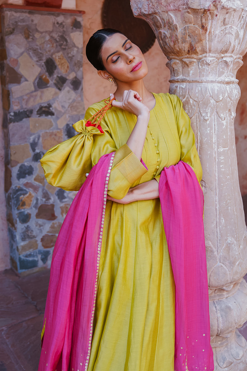 Kacha Aam Anarkali Set