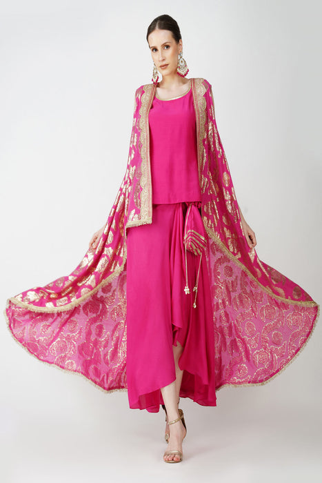 Regal Fuschia Cape Ensemble