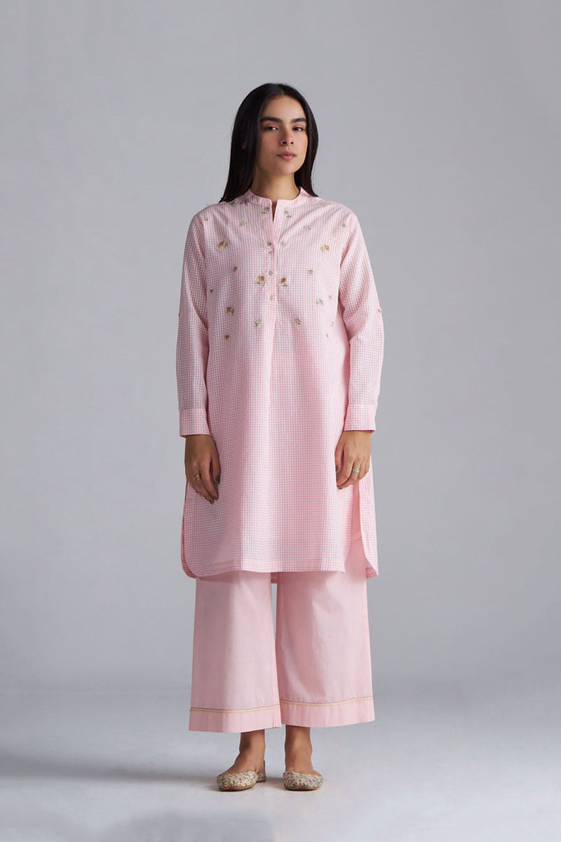 Rose Pink Mini-Check Woven Co-ord Set