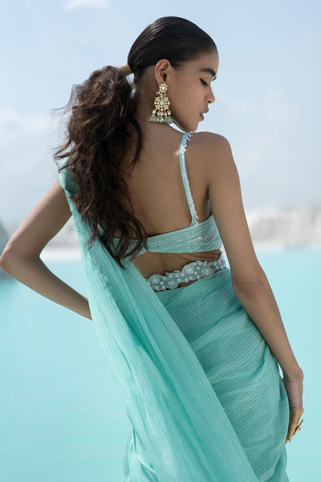 Safar Aqua Saree Set