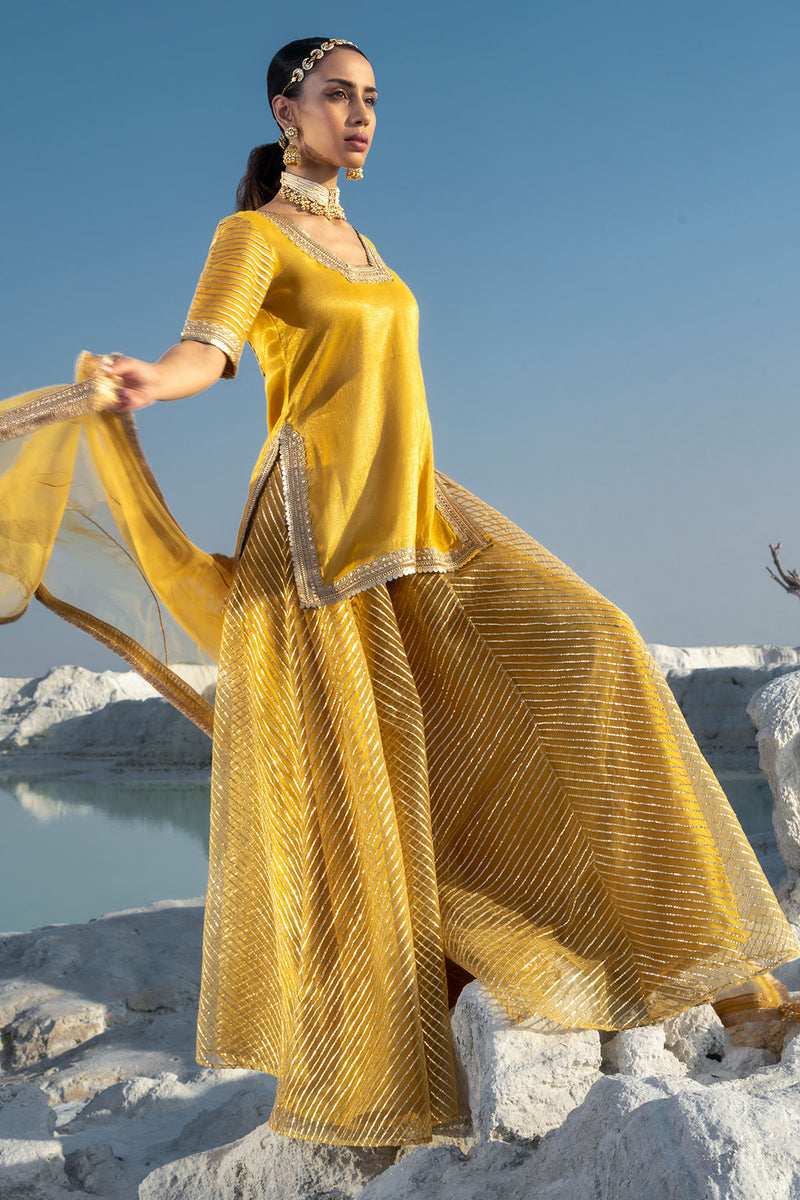 Gota Amber Sharara Set