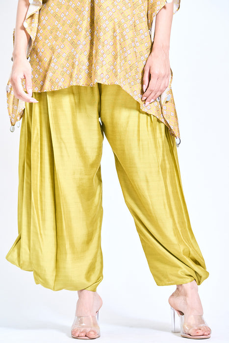 Mustard Green Digital Printed Kaftaan Co-ord Set