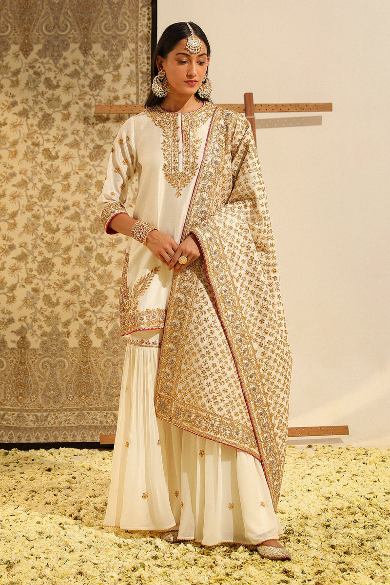 SHAMSHUL-Short kurta with garara and odhni