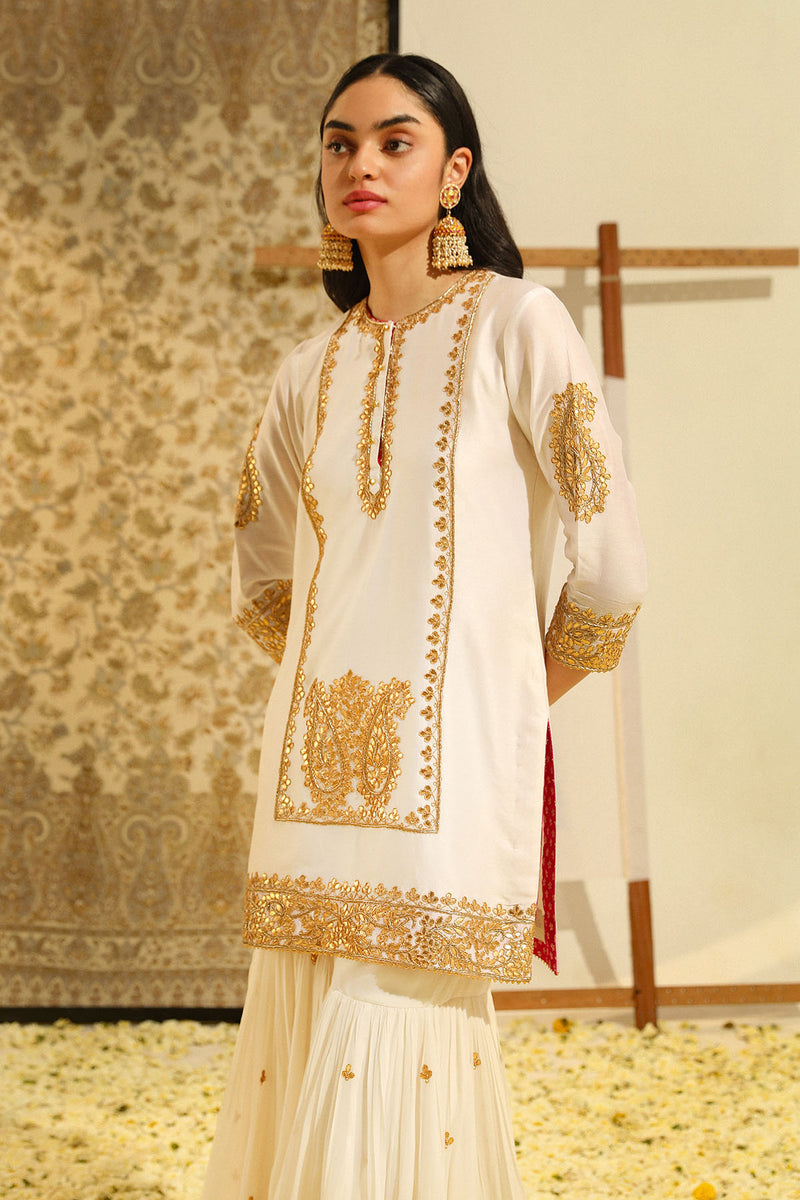 SIRAJ-Short kurta with garara and odhni