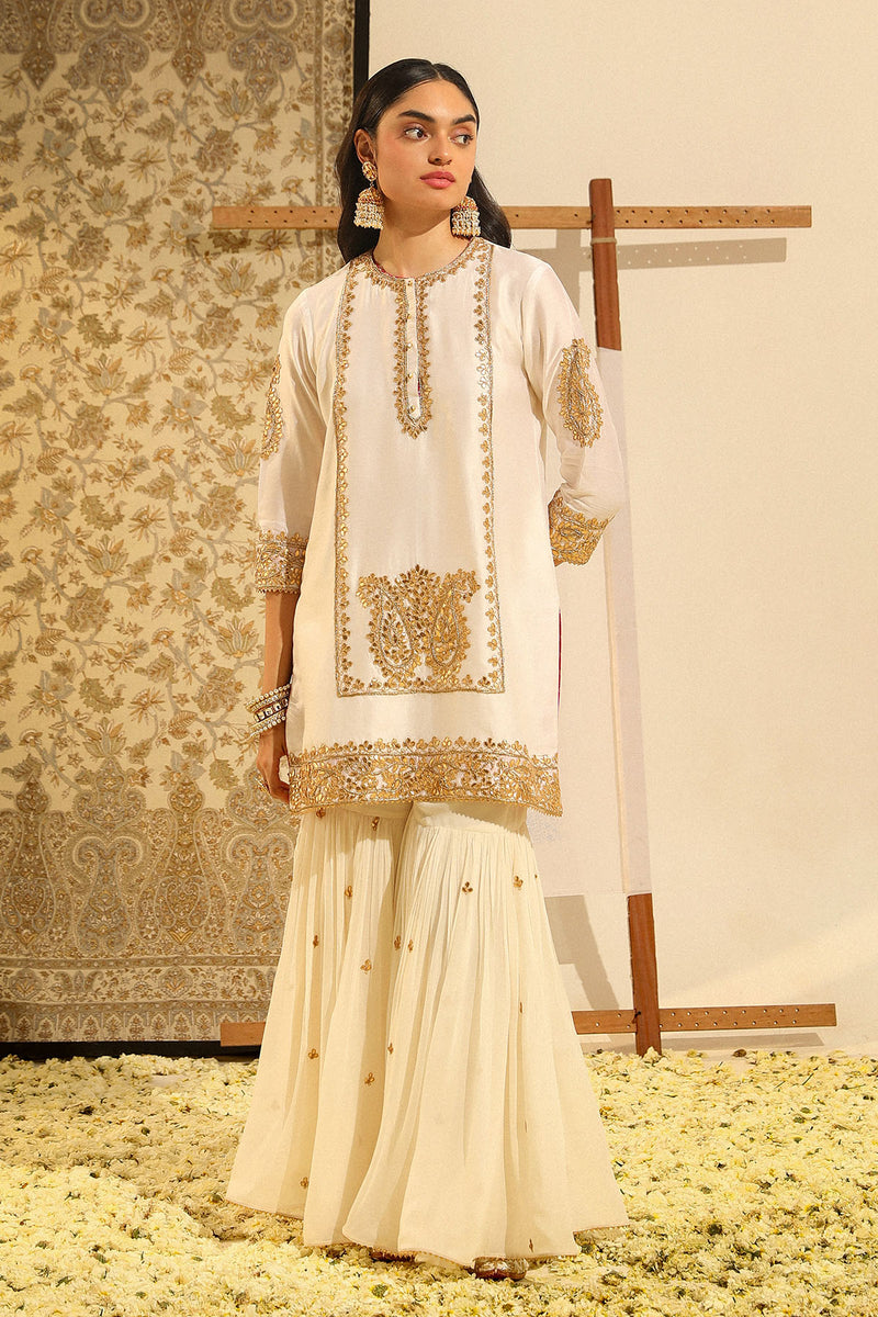 SIRAJ-Short kurta with garara and odhni