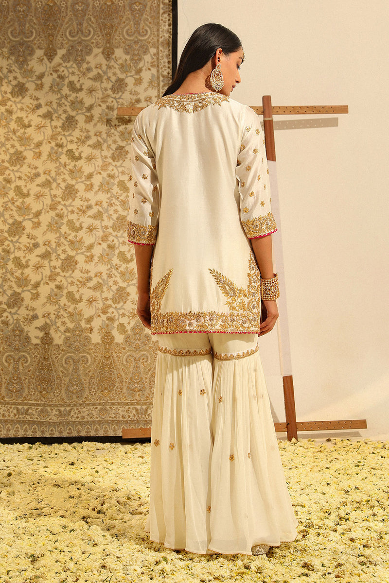 SHAMSHUL-Short kurta with garara and odhni