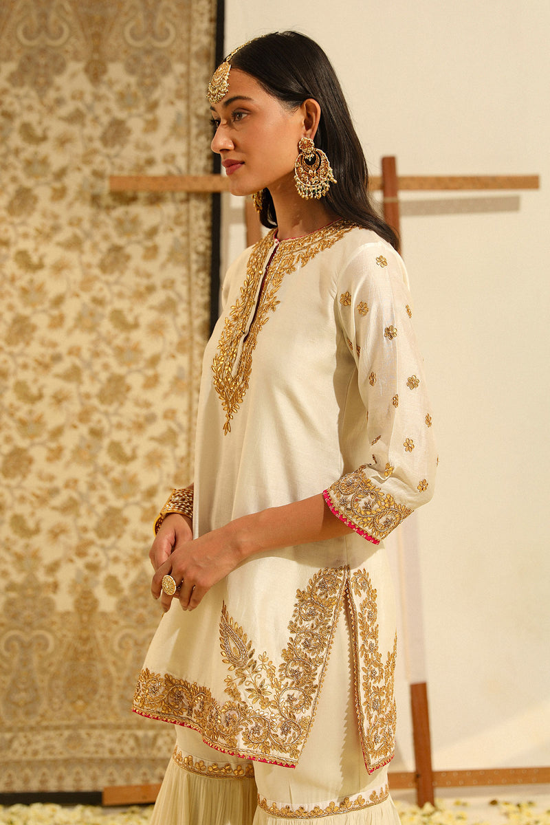 SHAMSHUL-Short kurta with garara and odhni