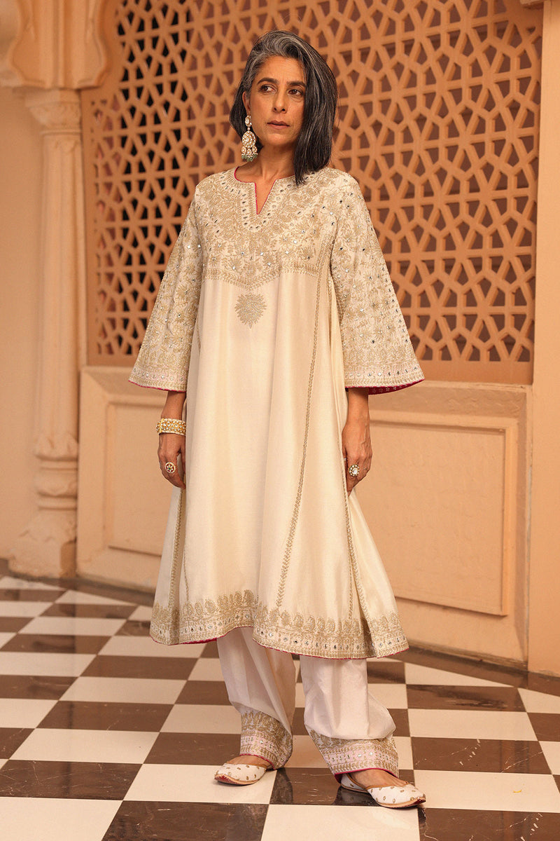 Aiman - Short Knee Length Chauga with Salwar and Odhni