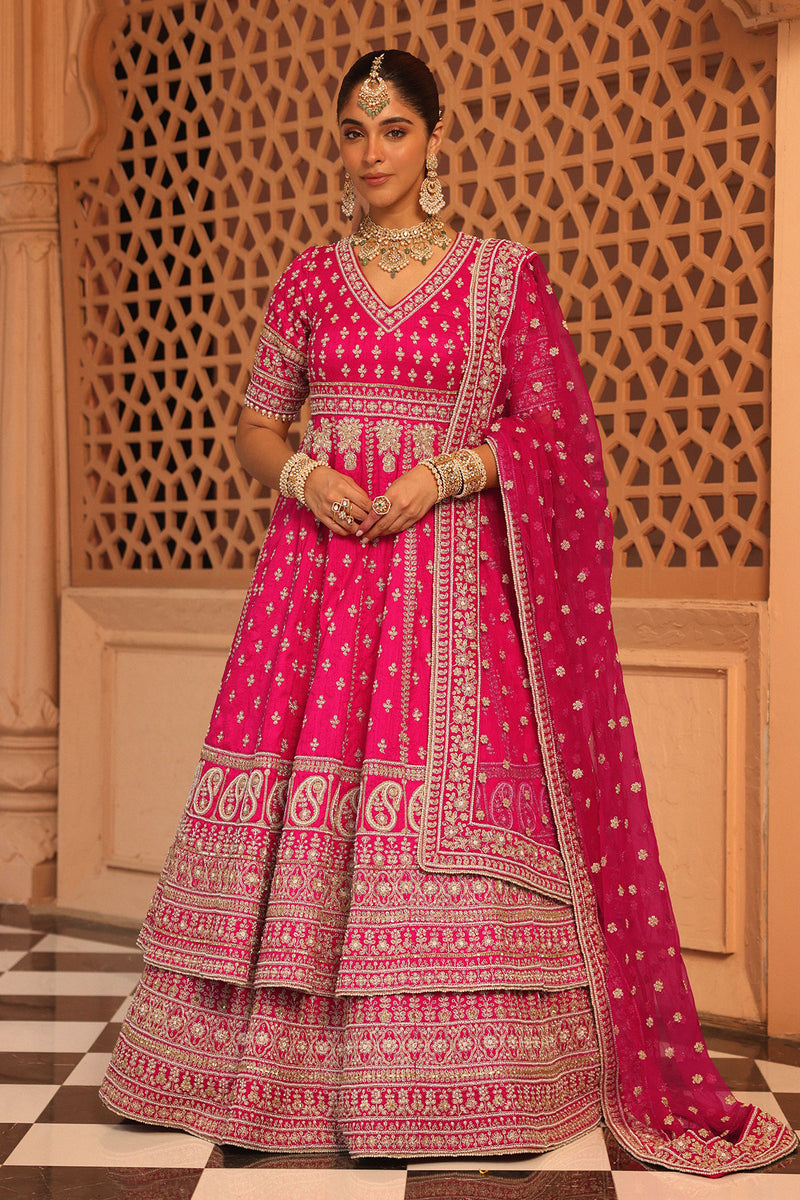 Naila - Hotpink Anarkali with  Lehenga and Dupatta