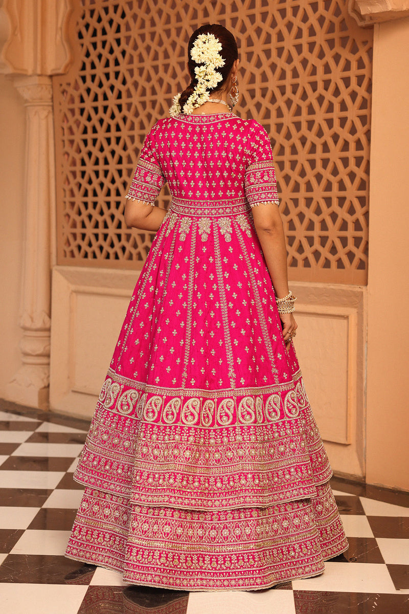 Naila - Hotpink Anarkali with  Lehenga and Dupatta