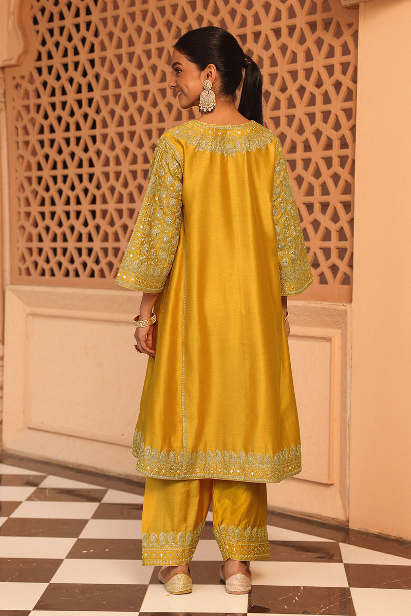 Aiman - Short Knee Length Chauga with Salwar and Odhni