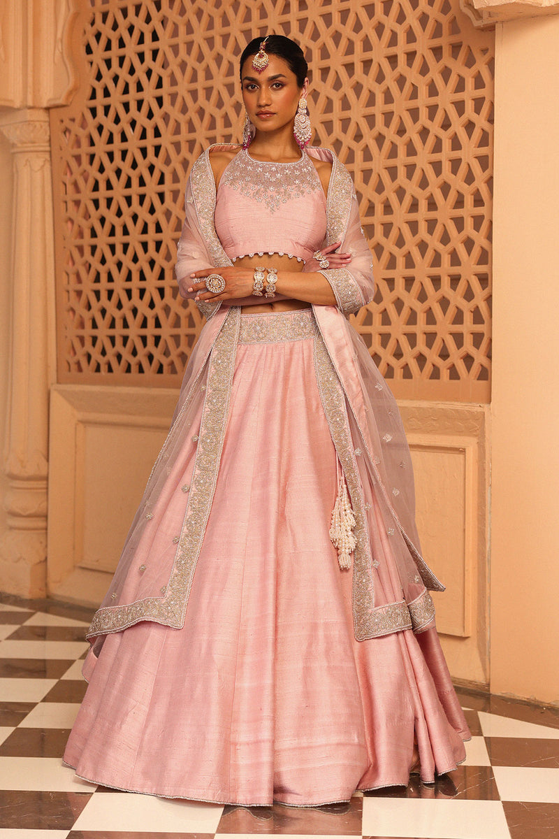 Humeyra - Rosepink Lehenga with Blouse and Dupatta
