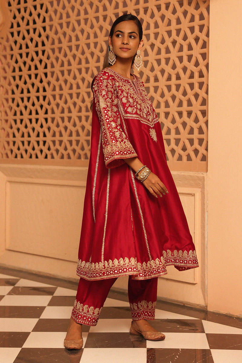 Aiman - Short Knee Length Chauga with Salwar and Odhni