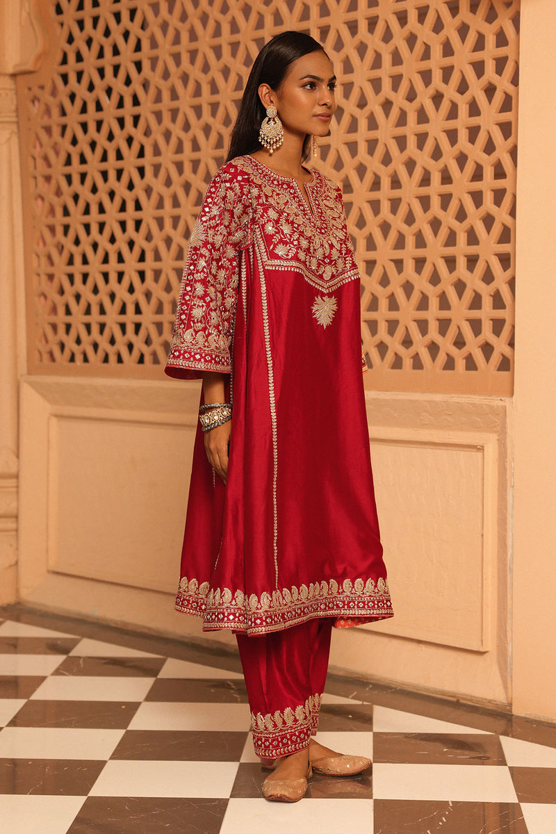 Aiman - Short Knee Length Chauga with Salwar and Odhni