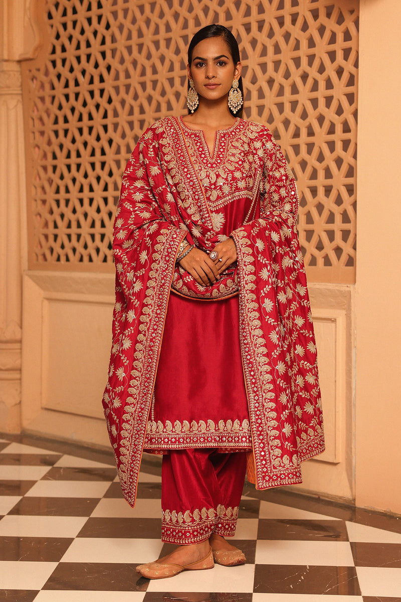 Aiman - Short Knee Length Chauga with Salwar and Odhni