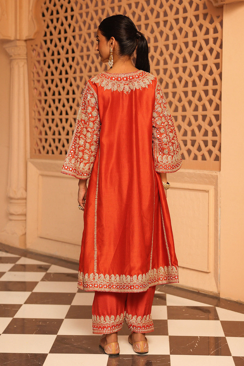 Aiman - Short Knee Length Chauga with Salwar and Odhni