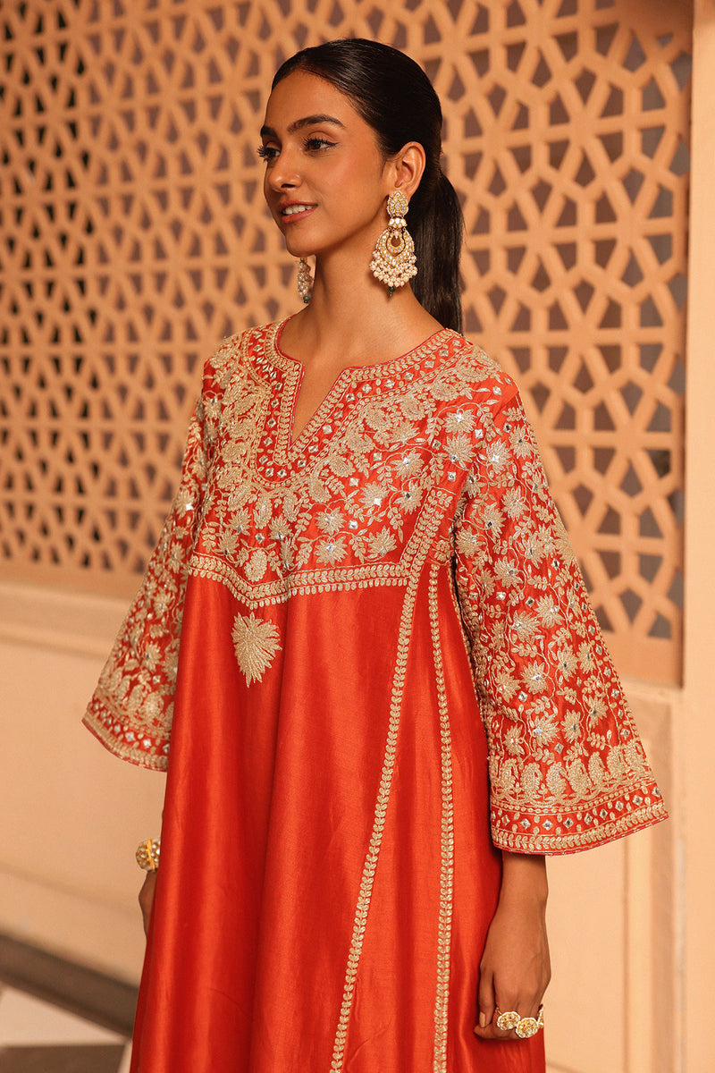 Aiman - Short Knee Length Chauga with Salwar and Odhni