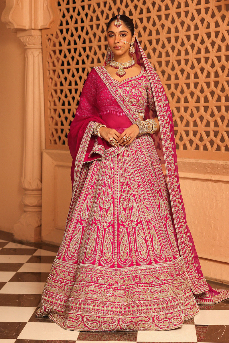 Inaya - Hotpink Lehenga with Blouse and Dupatta