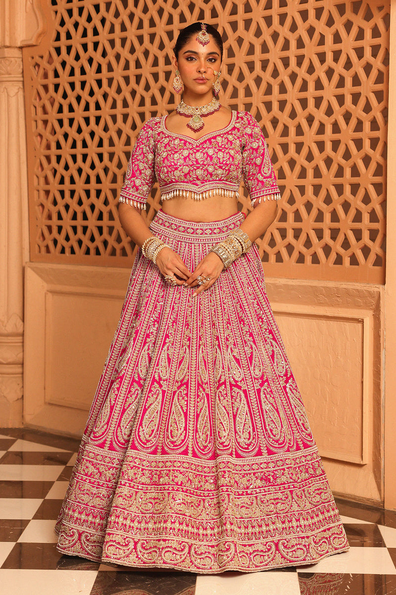 Inaya - Hotpink Lehenga with Blouse and Dupatta