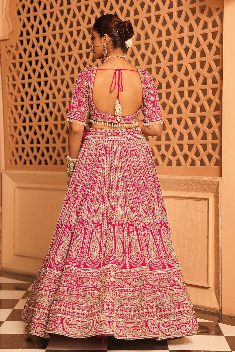 Inaya - Hotpink Lehenga with Blouse and Dupatta