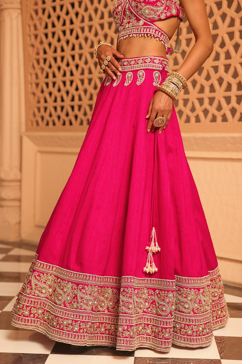 Ilma - Hotpink Lehenga with Blouse and Dupatta