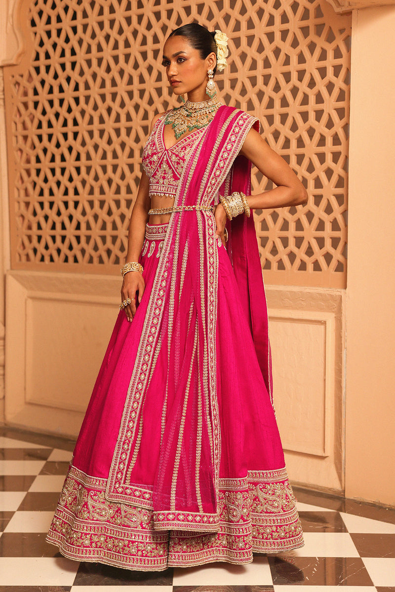 Ilma - Hotpink Lehenga with Blouse and Dupatta
