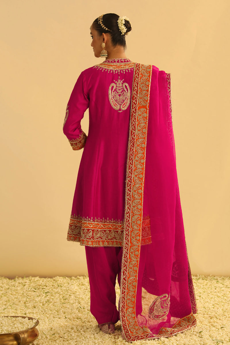 Rayana - Hotpink A-line Kurta with Salwar & Dupatta