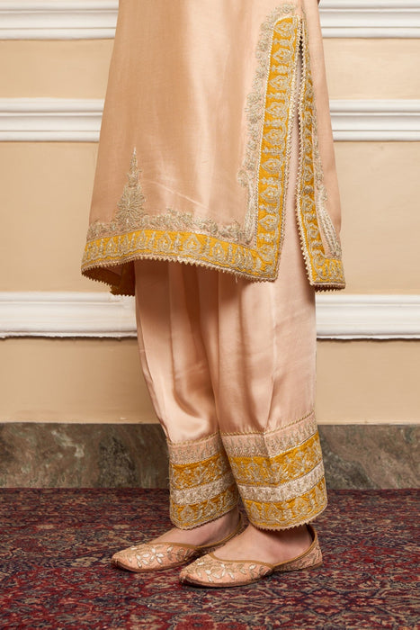 RESHAM - ROSEPINK SHORT KURTA WITH SALWAR AND DUPATTA