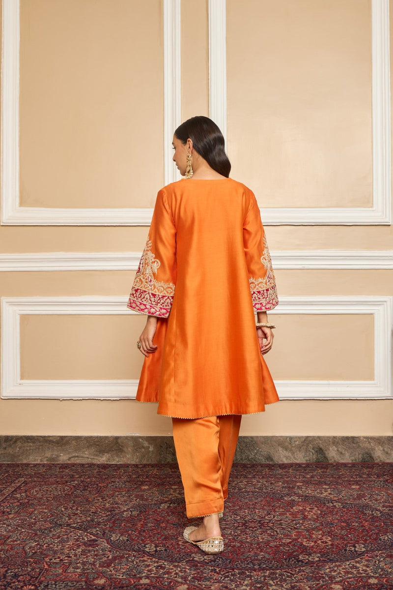 Vriti Malhotra IN MEHRISH - ORANGE SHORT KALIDAAR CHOGA WITH SALWAR