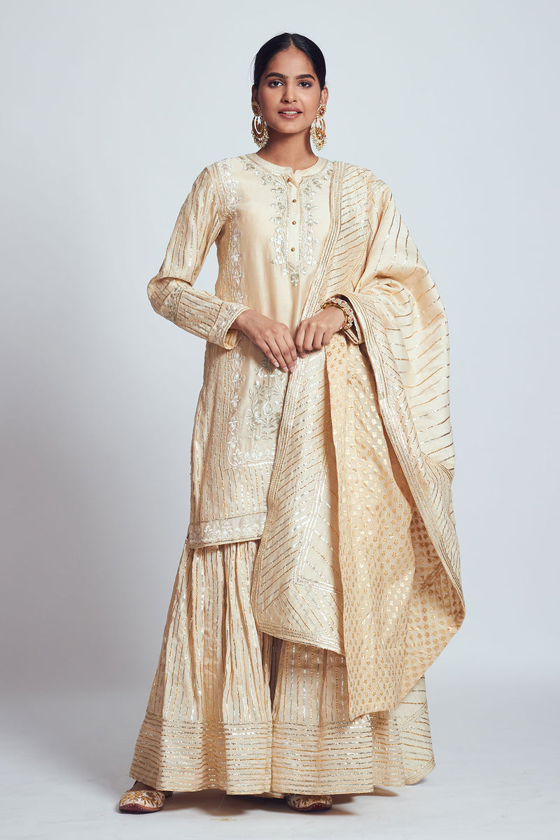 Saima-Short kurta with garara and dupatta