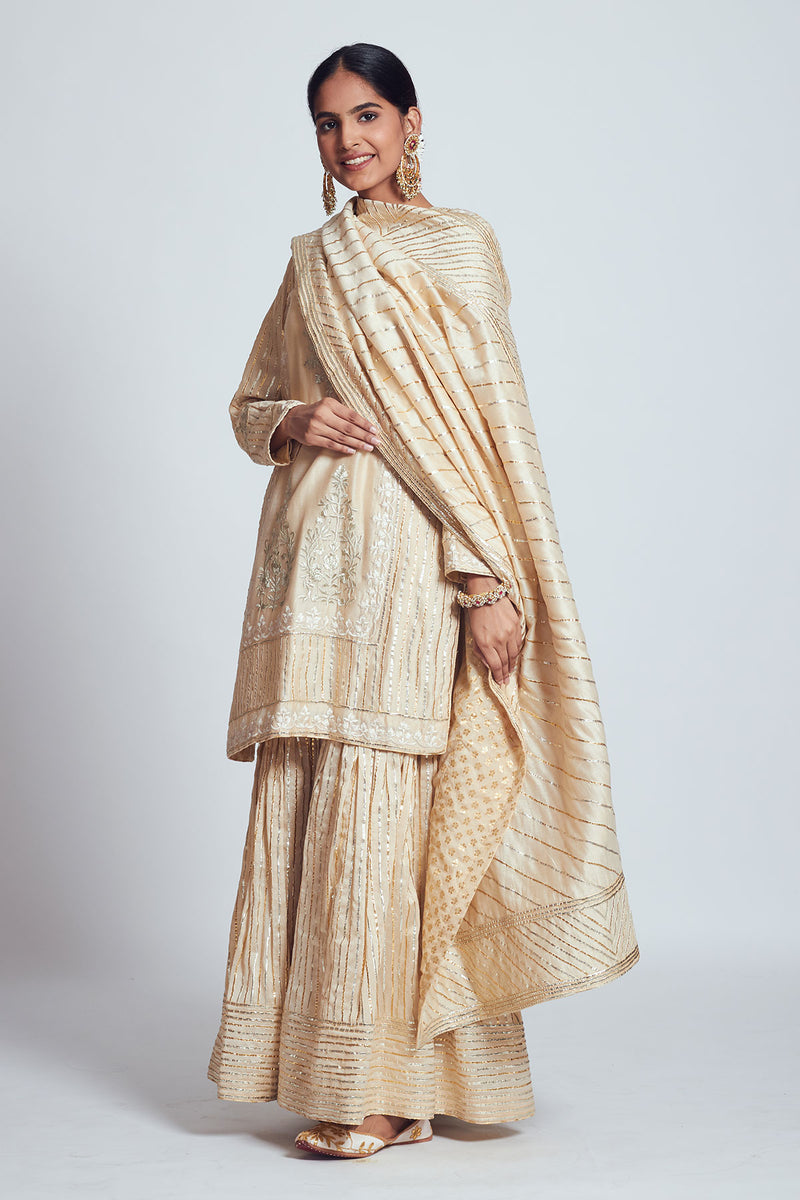 Saima-Short kurta with garara and dupatta