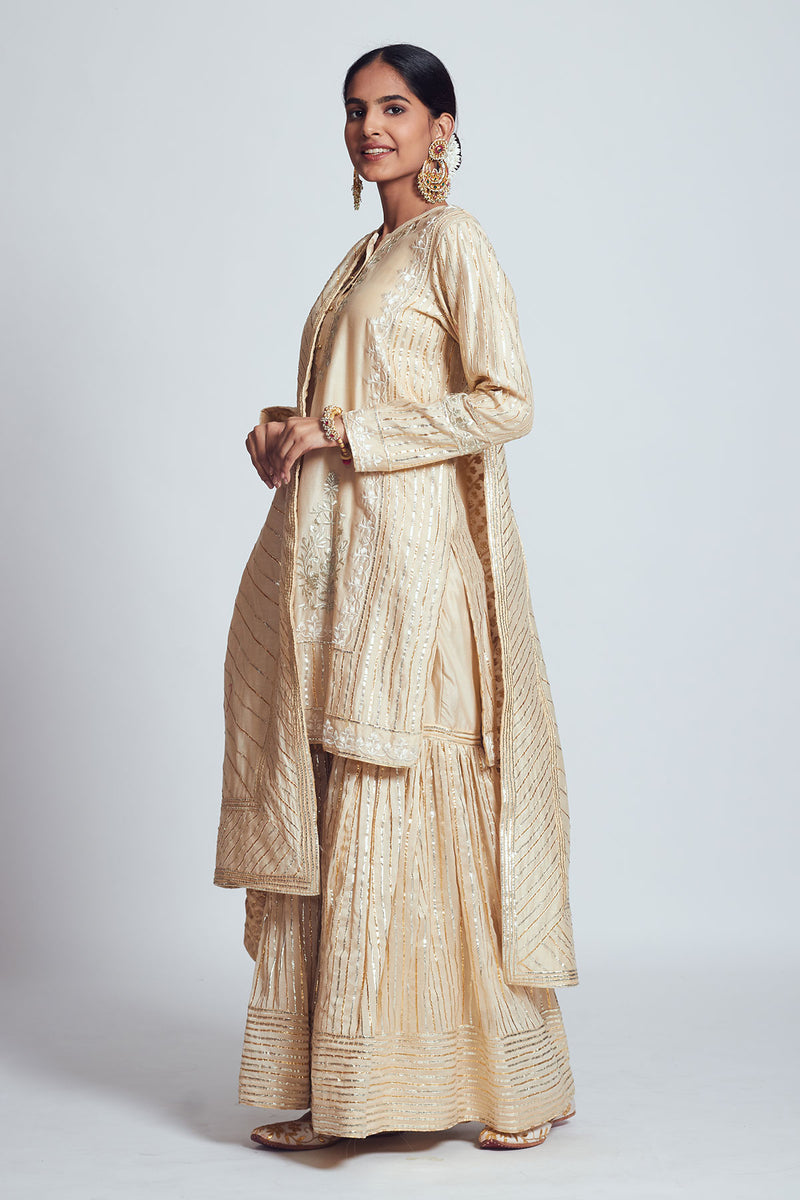 Saima-Short kurta with garara and dupatta