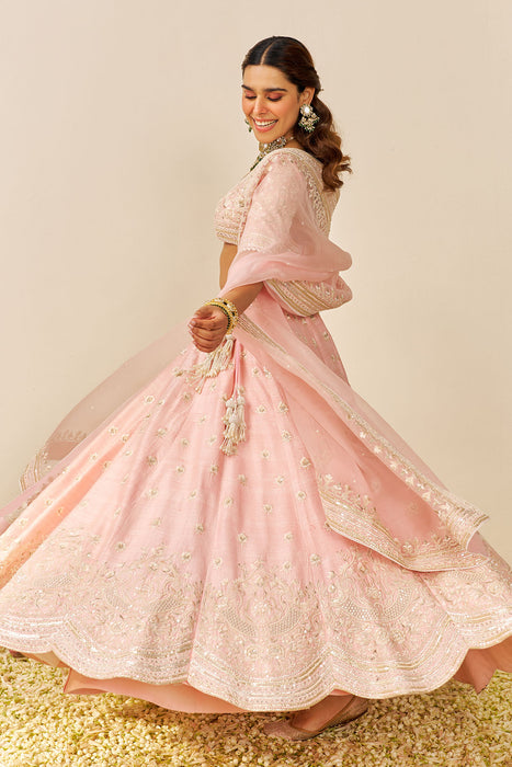 Fida - Lehenga With Blouse And Dupatta (Blush Pink)