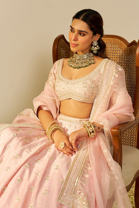 Fida - Lehenga With Blouse And Dupatta (Blush Pink)