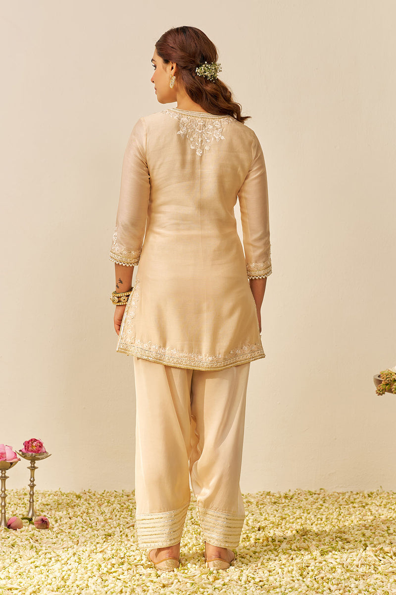 Haniya - Short Kurta With Salwar (Beige)