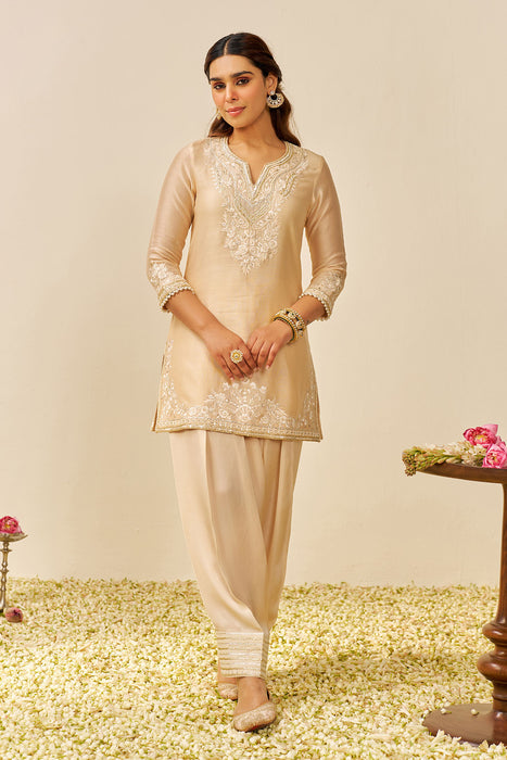 Haniya - Short Kurta With Salwar (Beige)