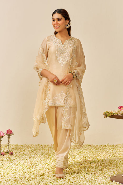 Haniya - Short Kurta With Salwar (Beige)