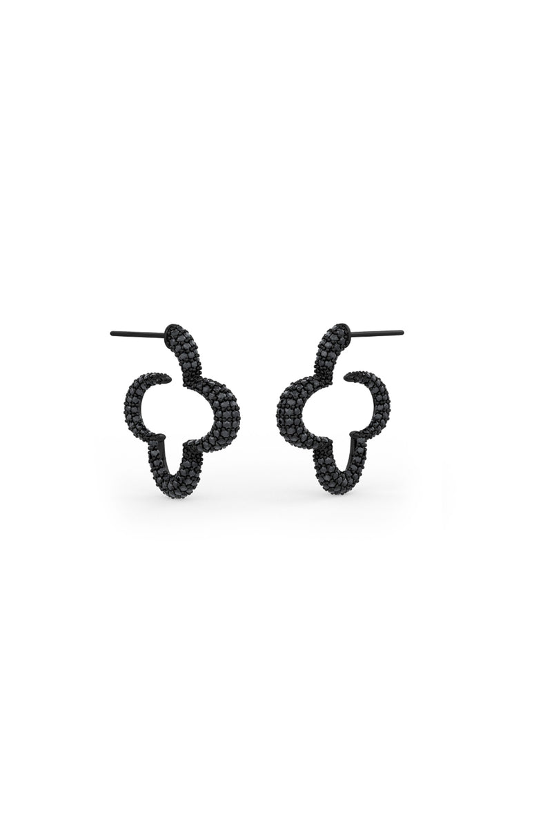 Mini Bella hoop earrings in black