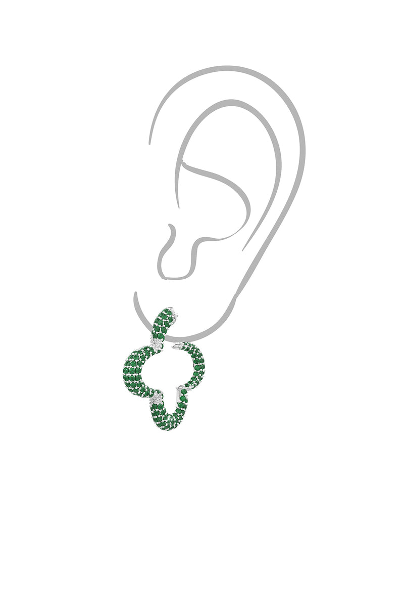 Mini Bella hoop earrings in emerald green.
