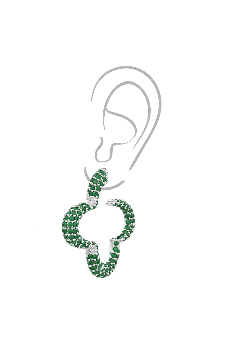 Statement bella earrings in emerald green