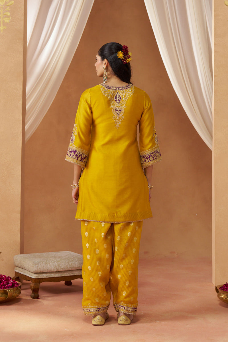 Adeela Mustard Kurta with Salwar and Dupatta
