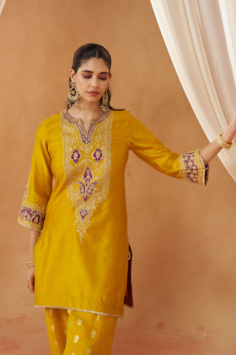 Adeela Mustard Kurta with Salwar and Dupatta