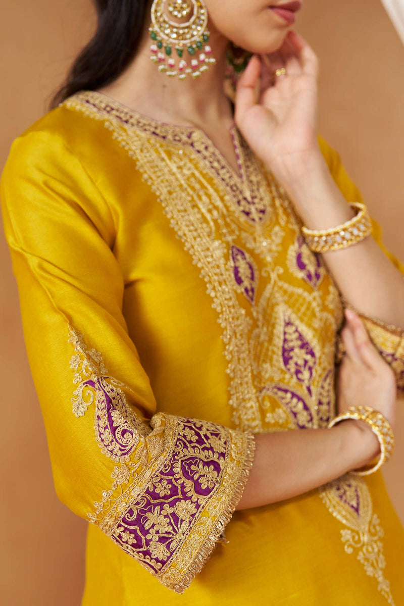 Adeela Mustard Kurta with Salwar and Dupatta