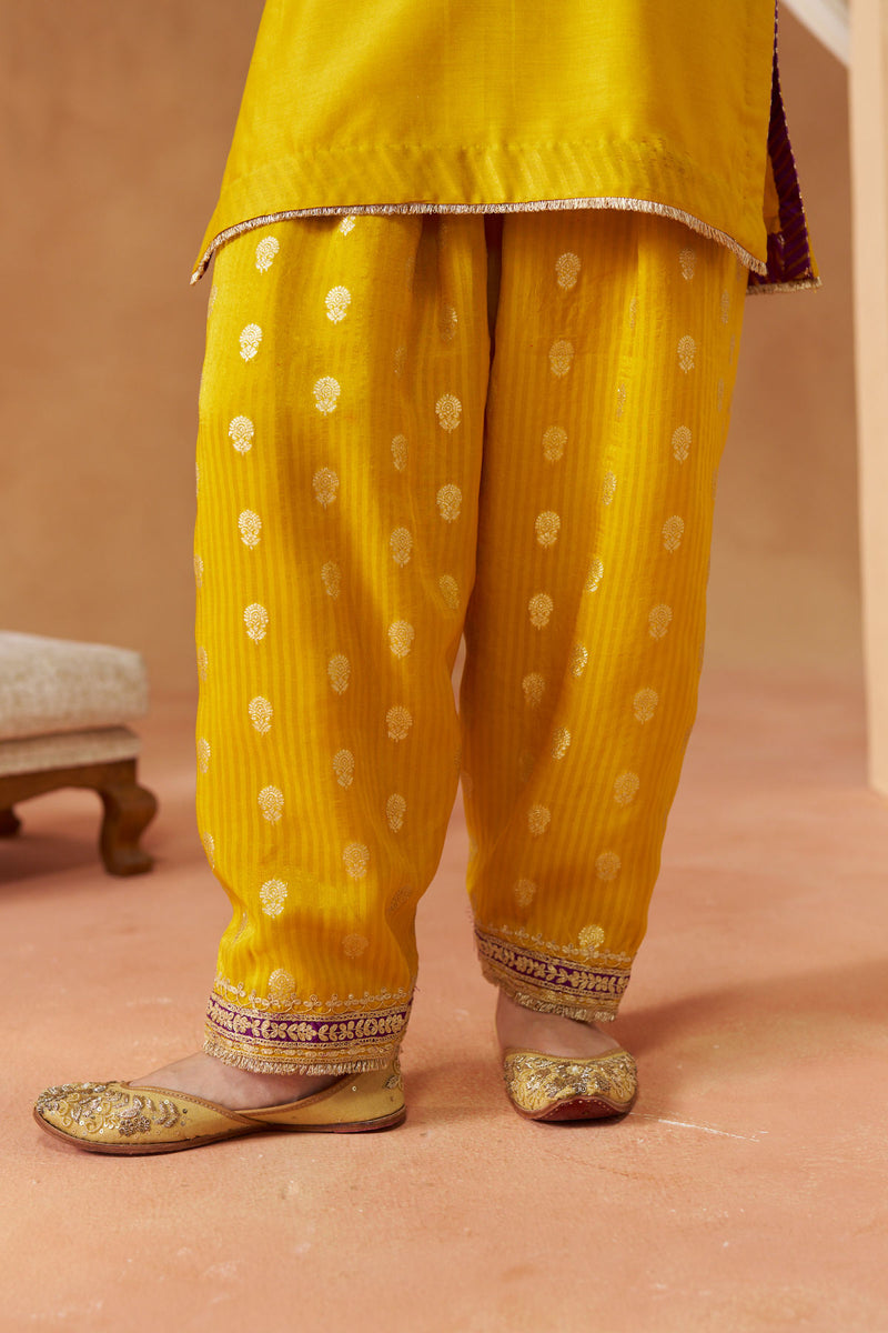 Adeela Mustard Kurta with Salwar and Dupatta