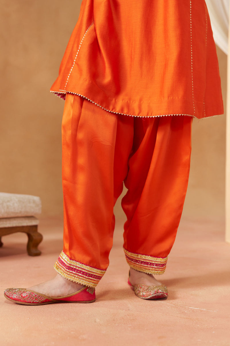 Daneen burnt orange chauga with salwar with dupatta
