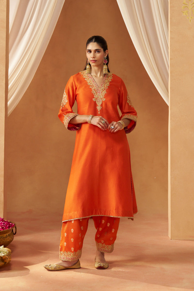 Liana Burnt Chauga with Salwar and Dupatta