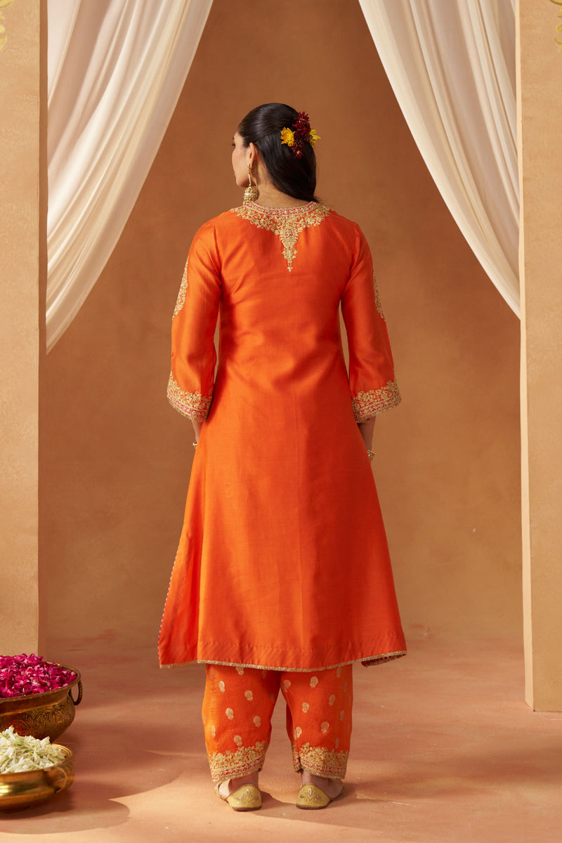 Liana Burnt Chauga with Salwar and Dupatta