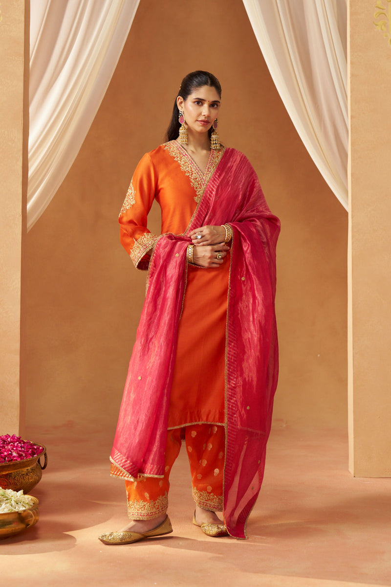 Liana Burnt Chauga with Salwar and Dupatta