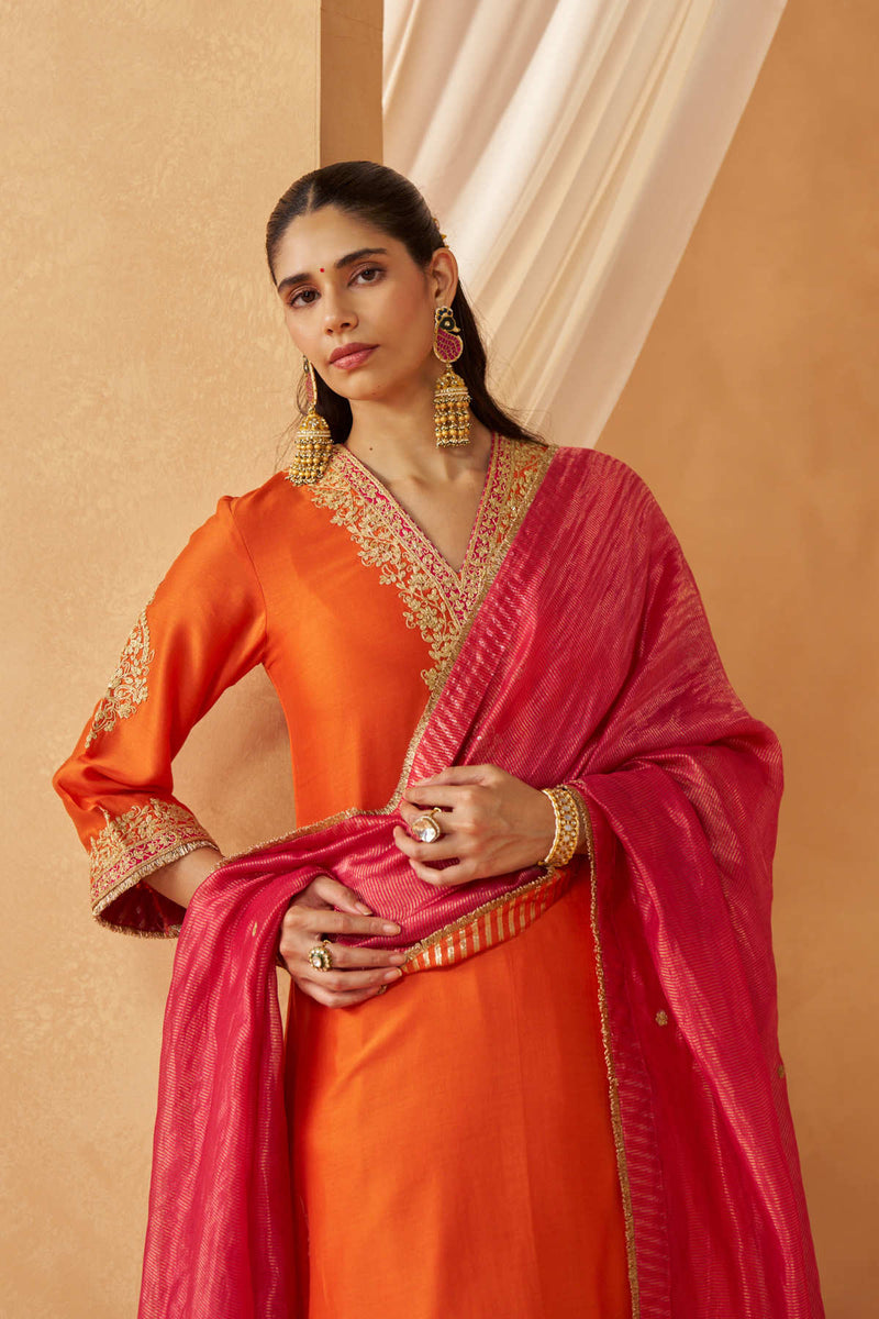 Liana Burnt Chauga with Salwar and Dupatta