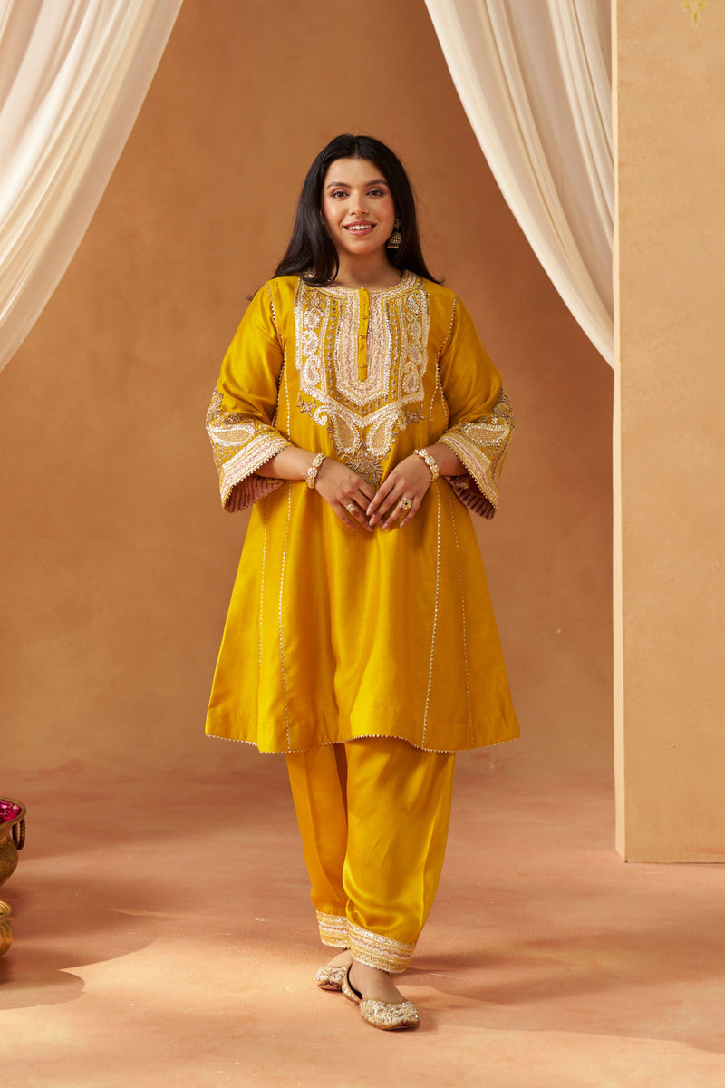 Zimal mustard chauga with salwar
